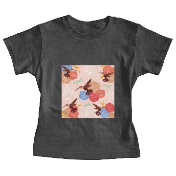 Discover Hummingbird Pattern - Cute Floral Print Design Baby Tees