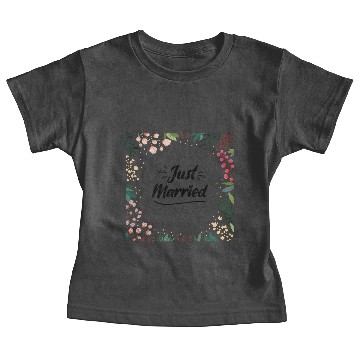 Discover Just Married Newly Weds Floral Print Pattern Gift Baby Tees