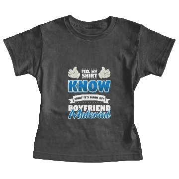 Discover Funny Cheesy Pickup Line Hook Boyfriend Material Baby Tees