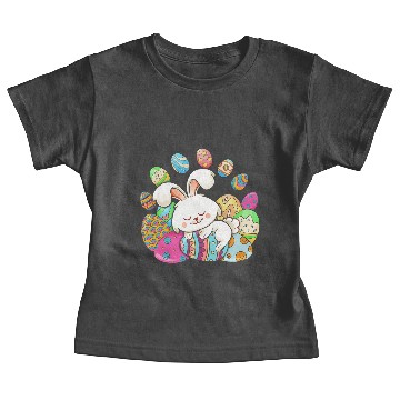 Discover Funny Easter Bunny Feeling Comfortable With Eggs Baby Tees