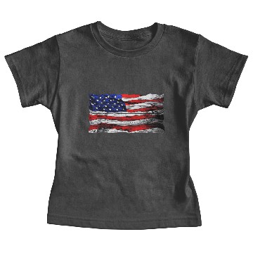 Discover American Flag Wood Style Black Stars and Stripes Baby Tees