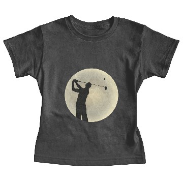 Discover Golfer Silhouette Golf Golfer Moon Full Moon Baby Tees