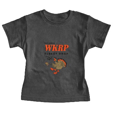 Discover First Annual WKRP Turkey Drop Baby Tees