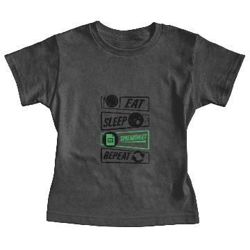 Discover Eat Sleep Spreadsheet Repeat Excel Accountant Baby Tees