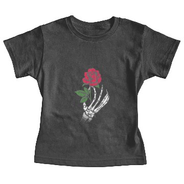 Discover Skeleton Hand Red Rose Flower Baby Tees