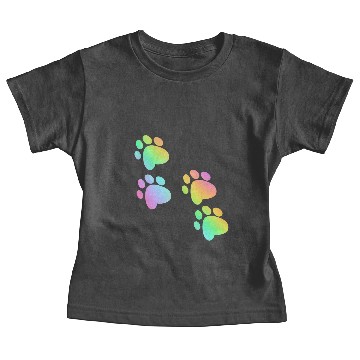Discover Rainbow Ombre Paw Prints Baby Tees