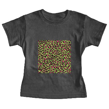 Discover Leopard Pattern in Raspberry on Lime Green Baby Tees