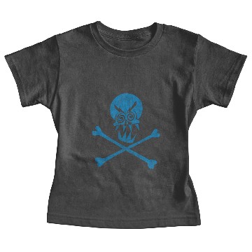 Discover Drunk Pirate Skull & Crossbones Vintage (Br Blue) Baby Tees