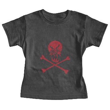 Discover Drunk Pirate Skull & Crossbones Vintage (Red) Baby Tees