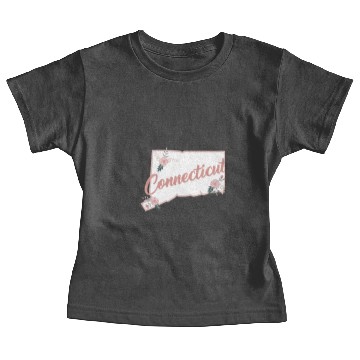 Discover Cute Connecticut State Floral Rose Baby Tees
