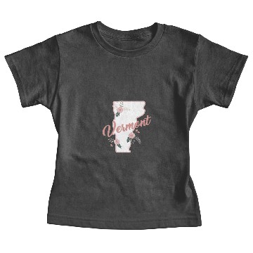 Discover Cute Vermont State Floral Rose Baby Tees