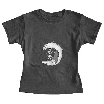 Discover surfing skeleton Baby Tees