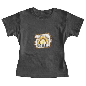 Discover Childhood Cancer Awareness Gold Rainbow Leopard Baby Tees