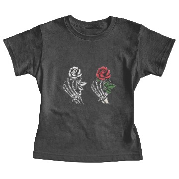 Discover Rose flower in human skeleton hand Baby Tees