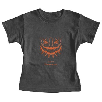 Discover Orange Creepy Pumpkin Halloween Baby Tees