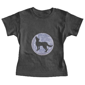 Discover Wolf Howling At Full Moon Baby Tees