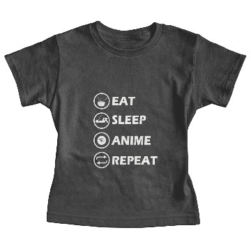 Discover Eat Sleep Anime Repeat Japanese Anime Manga Baby Tees