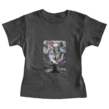 Discover Wolf Wizard Forest Winter Landscape Baby Tees
