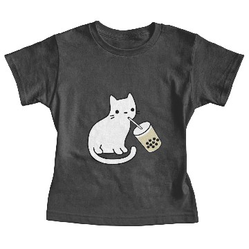 Discover Cat Drinking Boba Milk Tea Bobalogy Baby Tees