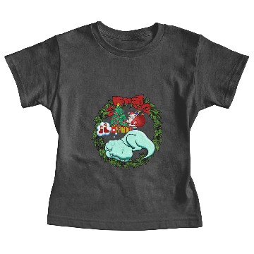 Discover T-rex sleeping Mistletoe Christmas Garland Baby Tees