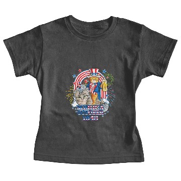 Discover Cat 4th of July Caticorn Unicorn Meow October 1943 Baby Tees