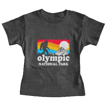 Discover Retro Olympic National Park Bigfoot Baby Tees