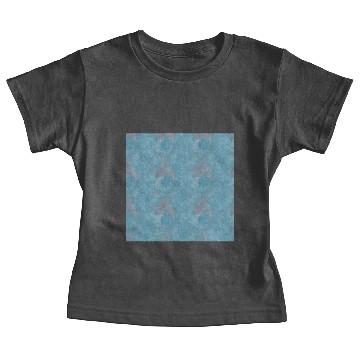 Discover Blue Floral Leaves Batik Pattern Baby Tees
