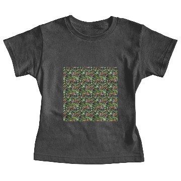 Discover Rain Forest Leopard Leaves Pattern Baby Tees