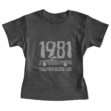 Discover 1981 Square Body Life Dark Gray Baby Tees