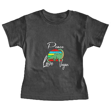 Discover Peace Love Vegan Brontosaurus Baby Tees