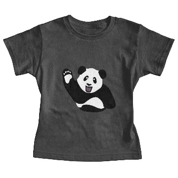 Discover Happy Panda Waving Baby Tees