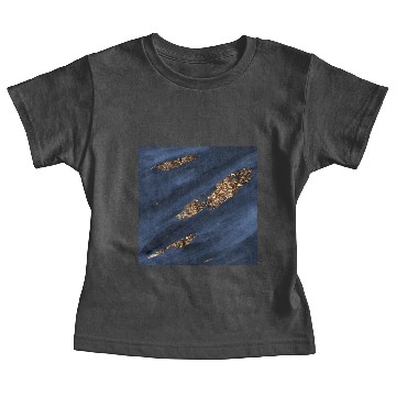 Discover Navy Blue Paint Brushstrokes Gold Foil Baby Tees