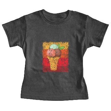 Discover Vintage Retro Waffle Ice Cream Baby Tees
