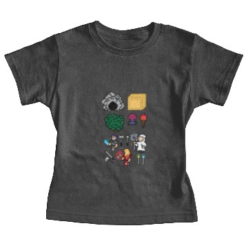 Discover 8 Bit Characters Baby Tees
