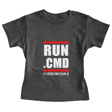 Discover RUN CMD Computer Programmer IT Funny Nerd Geek Baby Tees