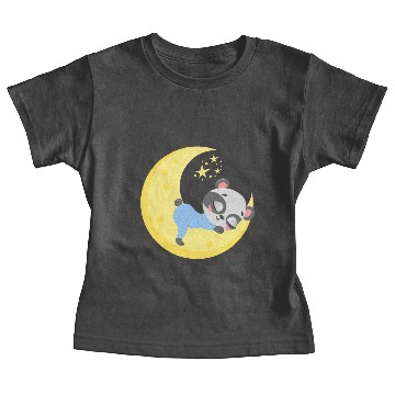 Discover cute panda sleeping in moon Baby Tees