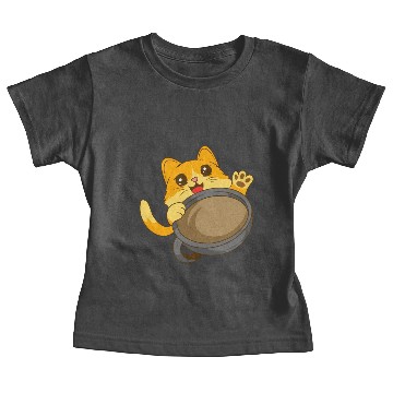 Discover Cute Cat waving from behind a coffee cup Baby Tees