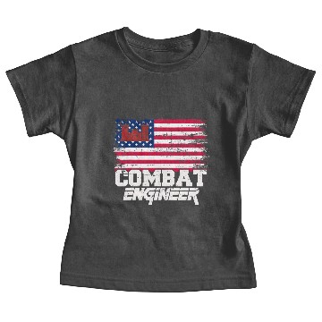 Discover Combat Engineer with American Flag Distressed U S Baby Tees