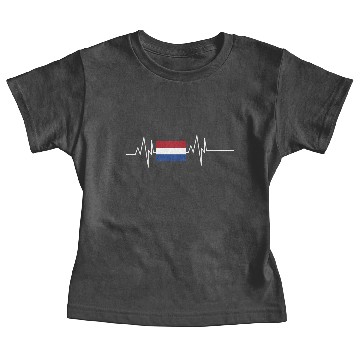 Discover Netherlands Flag Heartbeat Baby Tees