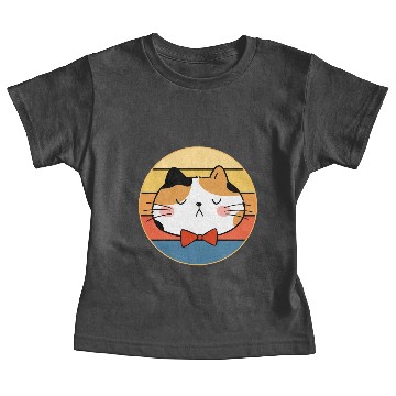 Discover Funny Cute Kawaii Cat Face Retro Sunset Baby Tees