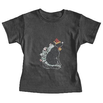 Discover Santa Black Cat Tangled Up In Christmas Tree Light Baby Tees