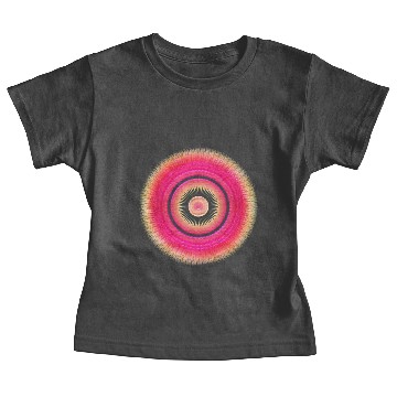 Discover Pink Circle with Inner and Outer Yellow Rays Baby Tees