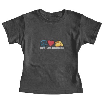 Discover Peace Love Garlic Bread Baby Tees