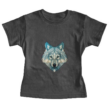 Discover Wolf Face Gray Wolf Fearless Warrior Wild Animal Baby Tees