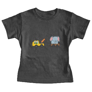 Discover Cute Tow Truck Towing An Elephant Baby Tees