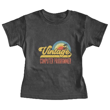 Discover Computer Programmer Vintage Sunset Profession Baby Tees