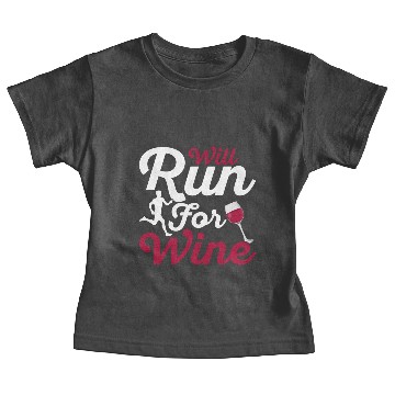 Discover Will Run For Wine Marathon Trail Running Baby Tees