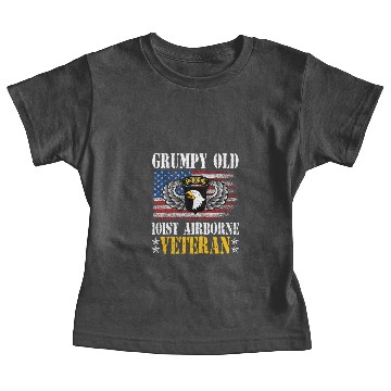 Discover Grumpy Old 101st Airborne Division Veteran Flag Hawaiians Baby Tees
