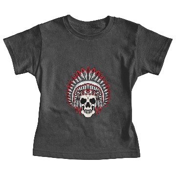 Discover Indian Apache Cap On Skeleton Head Baby Tees