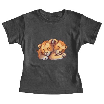 Discover Sleeping Lion Cubs Baby Tees